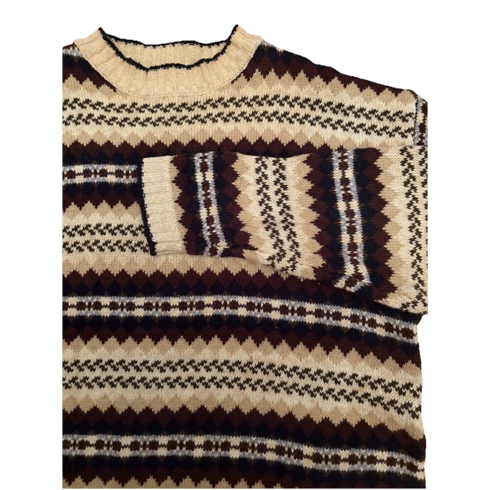 VINTAGE COUNTY SEAT Ramie Blend Crew Neck Pullover Knit Sweater Women's Size S